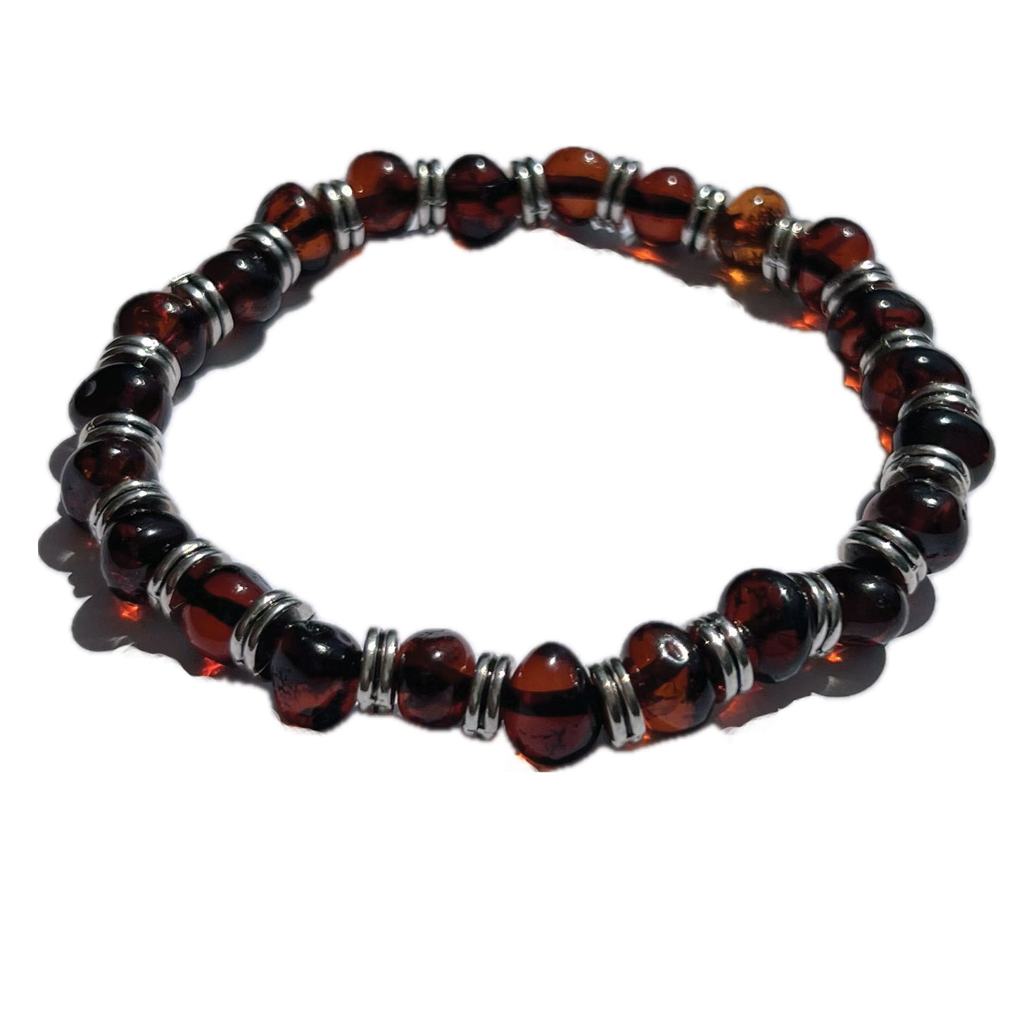 Bracelet en Ambre unisexe trendy perles noire 8mm