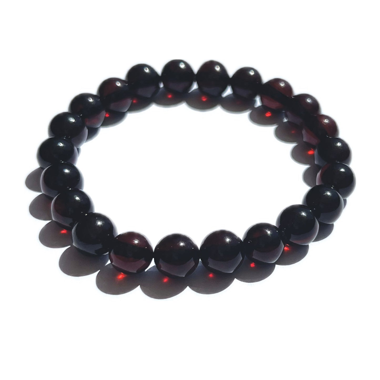 Bracelet Homme en Ambre noir perles parfaitement rondes calibre 9mm