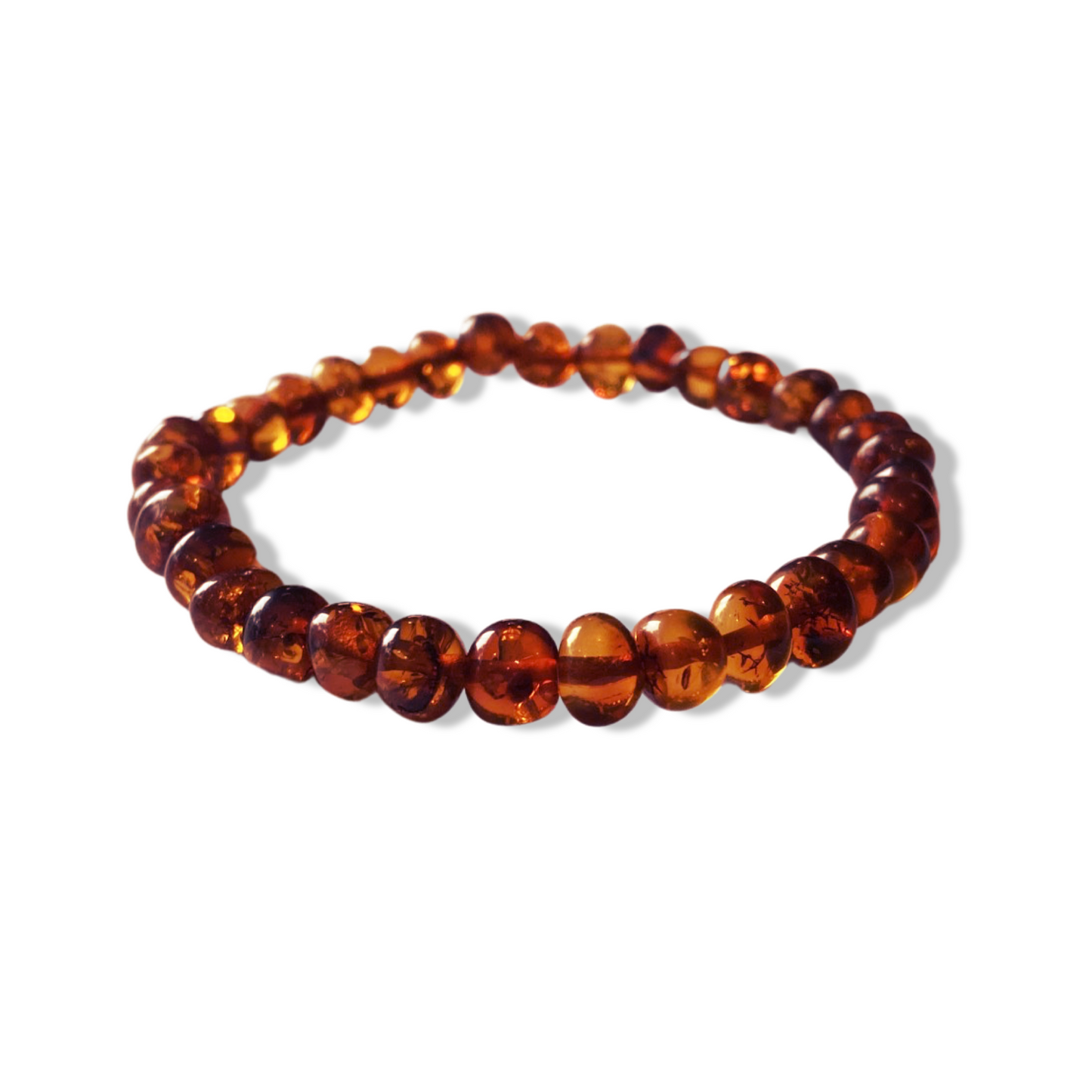 Bracelet femme en Ambre perles baroques cognac 7/8mm - Ambracelet