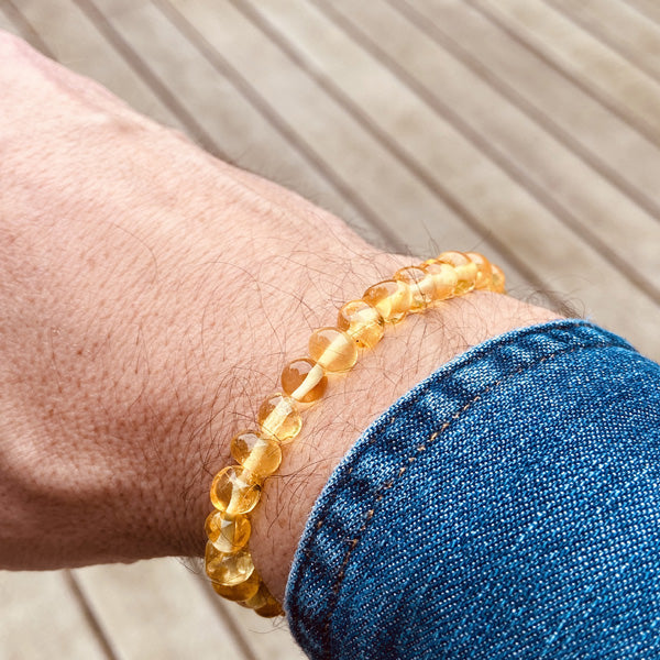 Bracelet en Ambre perles baroques Citron 7/8mm - Ambracelet