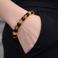 Bracelet femme en Ambre 2 couleurs et Pierre de Lave | perles 6 à 8mm