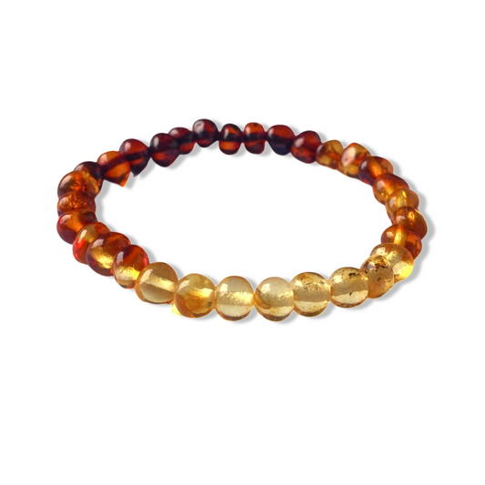 Bracelet Femme en Ambre perles baroques dégradé de couleurs 7/8mm - Ambracelet